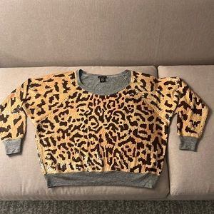 Cool Heavy Sequins leopard print Blouse